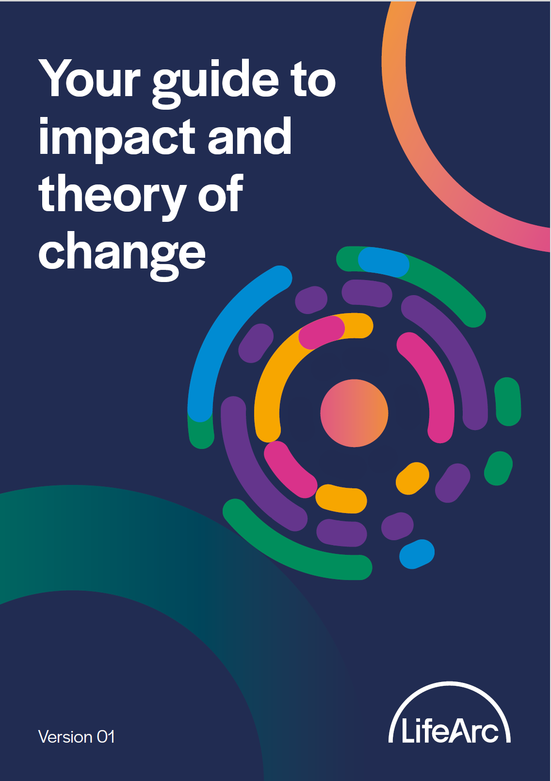 Cover page of the LifeArc Theory of Change toolkit that reads 'your guide to impact and theory of change'