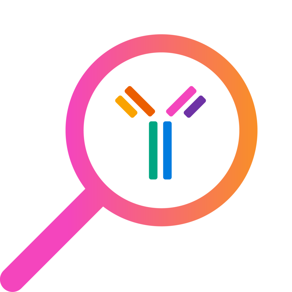 icon of an antibody in a magnifying glass 